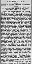 Match Report: Luton Town FC vs Southampton St. Mary's (27th Oct 1894)