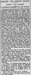 Match Report: St. Albans vs Luton Town FC (3rd Nov 1894)