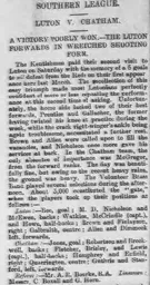Match Report: Luton Town FC vs Chatham (17th Nov 1894)