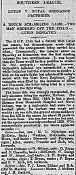 Match Report: Royal Ordnance Factories vs Luton Town FC (8th Dec 1894)