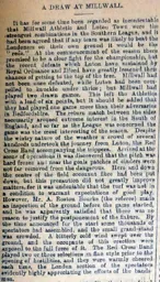 Match Report: Millwall Athletic vs Luton Town FC (12th Jan 1895)