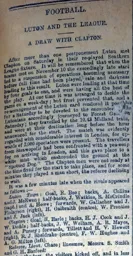 Match Report: Clapton vs Luton Town FC (16th Mar 1895)
