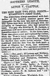 Match Report: Luton Town FC vs Clapton (23rd Mar 1895)