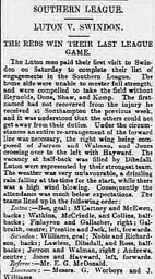 Match Report: Swindon Town vs Luton Town FC (6th Apr 1895)