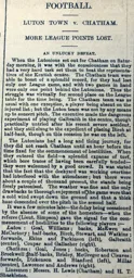 Match Report: Chatham vs Luton Town FC (4th Jan 1896)