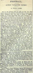 Match Report: Ilford vs Luton Town FC (11th Jan 1896)