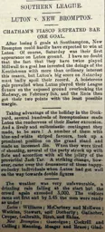 Match Report: Luton Town FC vs New Brompton (4th Apr 1896)