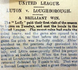 Match Report: Luton Town FC vs Loughborough (28th Dec 1898)