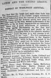 Match Report: Luton Town FC vs Woolwich Arsenal (16th Apr 1898)