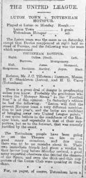 Match Report: Luton Town FC vs Tottenham Hotspur (11th Oct 1897)