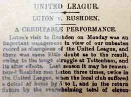 Match Report: Rushden vs Luton Town FC (22nd Nov 1897)