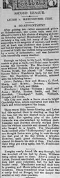 Match Report: Luton Town FC vs Manchester City (8th Oct 1898)