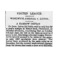 Match Report: Woolwich Arsenal vs Luton Town FC (10th Oct 1898)