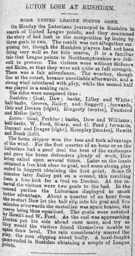 Match Report: Rushden vs Luton Town FC (24th Oct 1898)