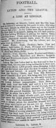 Match Report: Lincoln City vs Luton Town FC (24th Dec 1898)