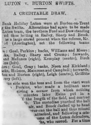 Match Report: Burton Swifts vs Luton Town FC (26th Dec 1898)