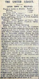 Match Report: Luton Town FC vs Millwall Athletic (27th Mar 1899)