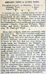 Match Report: Grimsby Town vs Luton Town FC (1st Apr 1899)