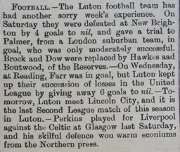 Match Report: Reading vs Luton Town FC (19th Apr 1899)