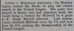 Match Report: Millwall Athletic vs Luton Town FC (24th Apr 1899)