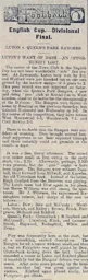 Match Report: Luton Town FC vs Queens Park Rangers (9th Dec 1899)