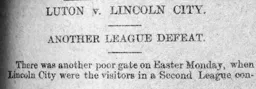 Match Report: Luton Town FC vs Lincoln City (16th Apr 1900)