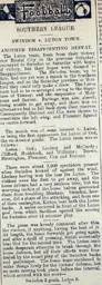 Match Report: Swindon Town vs Luton Town FC (22nd Sep 1900)