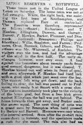 Match Report: Luton Town FC vs Rothwell (15th Dec 1900)