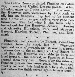 Match Report: Finedon vs Luton Town FC (22nd Dec 1900)