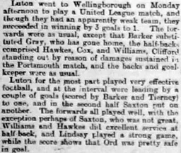Match Report: Wellingborough vs Luton Town FC (10th Feb 1901)