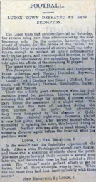 Match Report: New Brompton vs Luton Town FC (23rd Feb 1901)