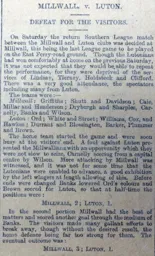Match Report: Millwall vs Luton Town FC (6th Apr 1901)