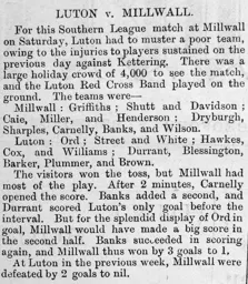 Match Report: Millwall vs Luton Town FC (6th Apr 1901)