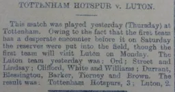 Match Report: Tottenham Hotspur vs Luton Town FC (25th Apr 1901)