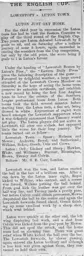 Match Report: Lowestoft Town vs Luton Town FC (2nd Nov 1901)