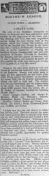 Match Report: Luton Town FC vs Reading (15th Feb 1902)