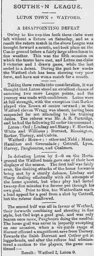 Match Report: Watford vs Luton Town FC (22nd Feb 1902)