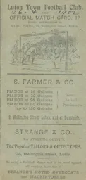 Programme: Luton Town FC vs Portsmouth (26th Apr 1902)