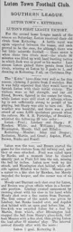 Match Report: Luton Town FC vs Kettering Town (27th Sep 1902)