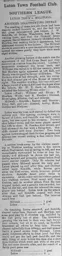 Match Report: Luton Town FC vs Millwall (4th Oct 1902)