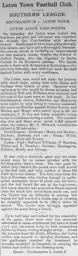 Match Report: Southampton vs Luton Town FC (25th Oct 1902)