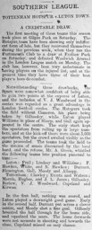 Match Report: Tottenham Hotspur vs Luton Town FC (6th Dec 1902)