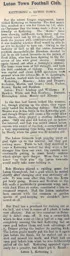Match Report: Kettering Town vs Luton Town FC (10th Jan 1903)