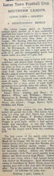 Match Report: Luton Town FC vs Reading (24th Jan 1903)