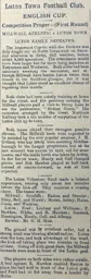 Match Report: Millwall vs Luton Town FC (7th Feb 1903)