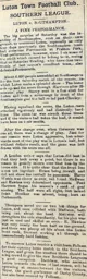 Match Report: Southampton vs Luton Town FC (5th Sep 1903)
