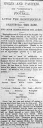 Match Report: Luton Town FC vs Brentford (21st Nov 1903)