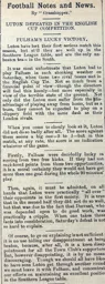 Match Report: Fulham vs Luton Town FC (28th Nov 1903)