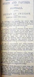 Match Report: Swindon Town vs Luton Town FC (6th Feb 1904)