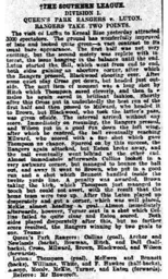 Match Report: Queens Park Rangers vs Luton Town FC (17th Mar 1904)